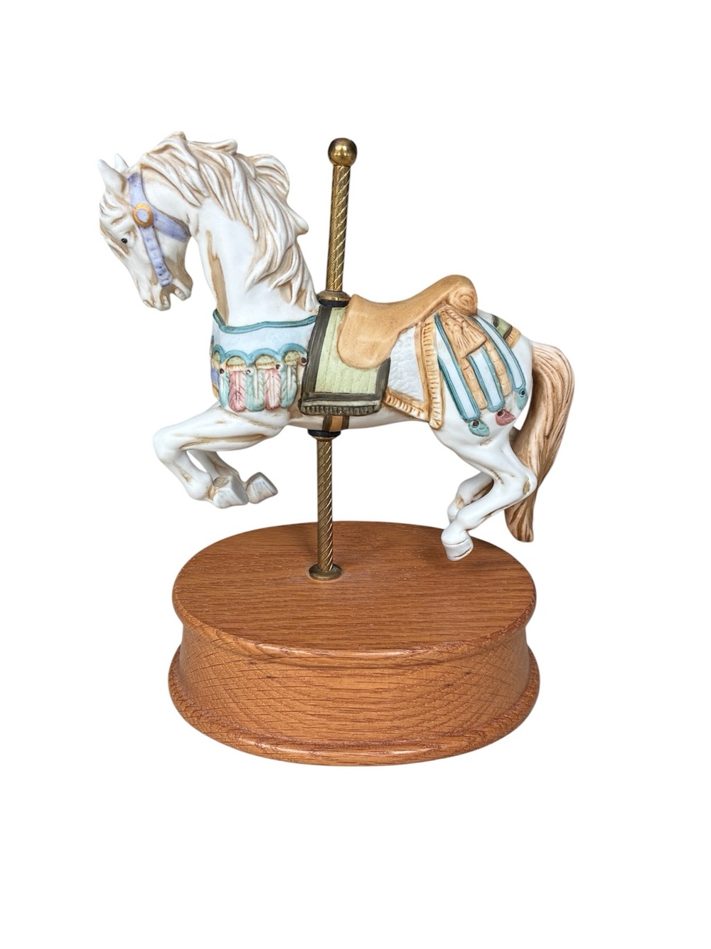 Willitts Designs Porcelain Carousel Horse Music Box Carousel Waltz Working